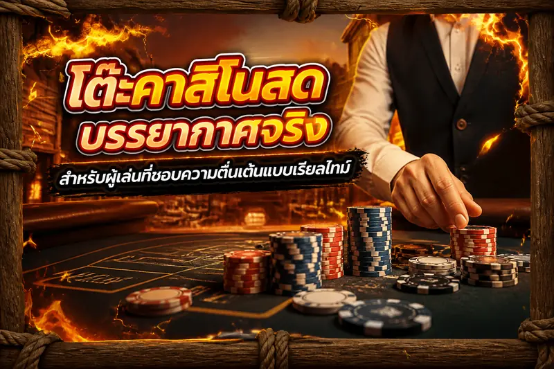 โต๊ะคาสิโนสดบรรยากาศจริง สำหรับผู้เล่นที่ชอบความตื่นเต้นแบบเรียลไทม์